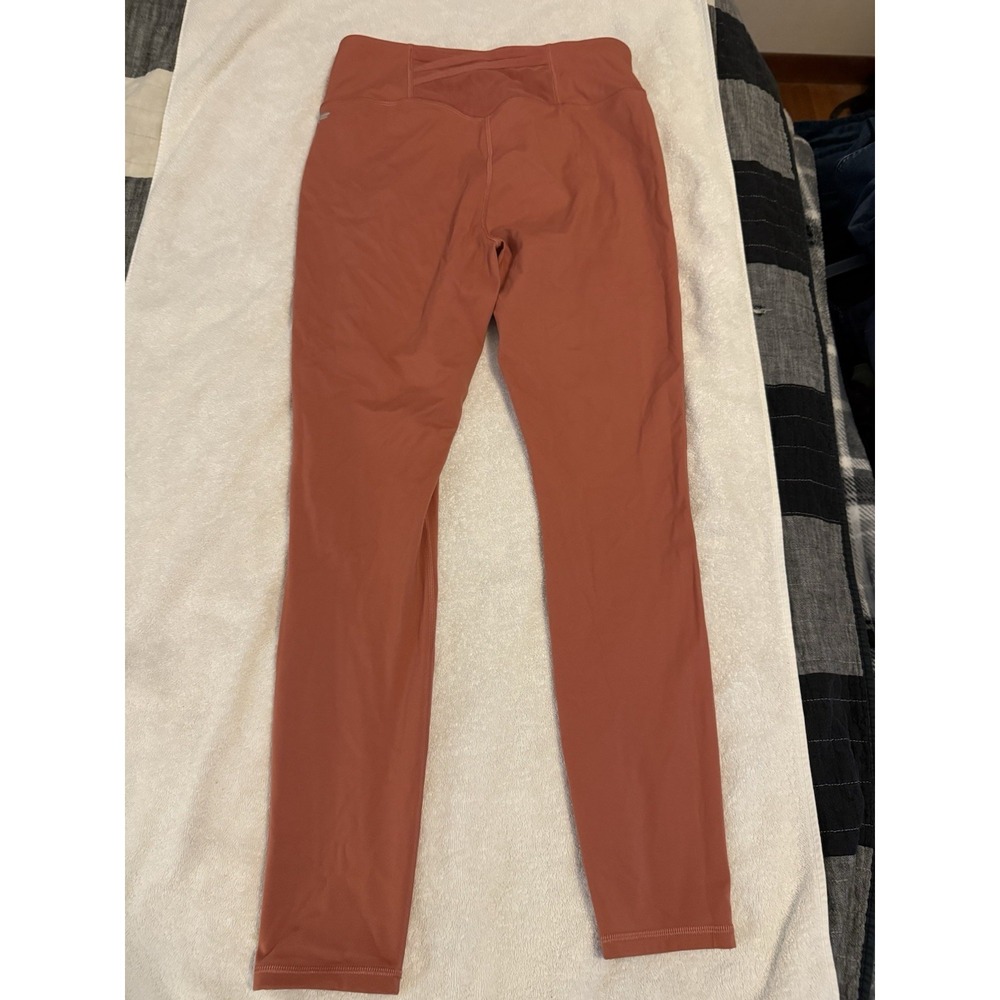 Fabletics Womens Coral Motion 365+‎ Shine High Waisted Ankle Leggings Size XL